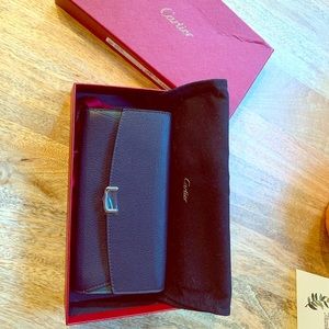 Cartier Navy Blue Leather Wallet